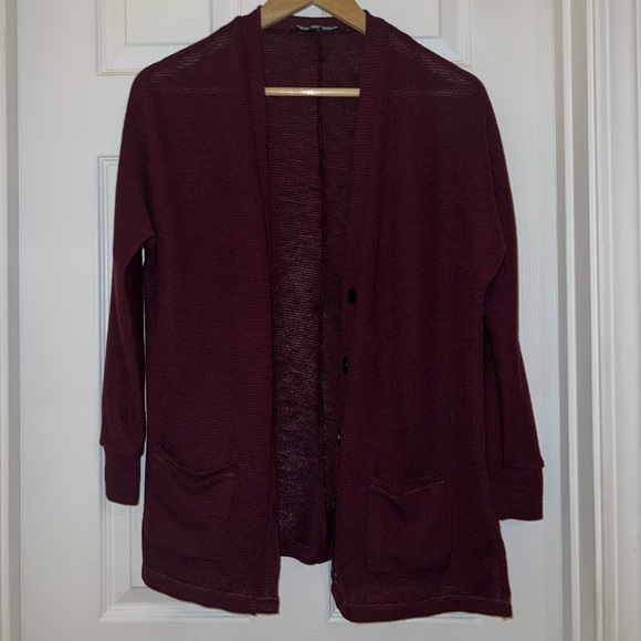 Burgundy Sweater Cardigan - Picture 1 of 2